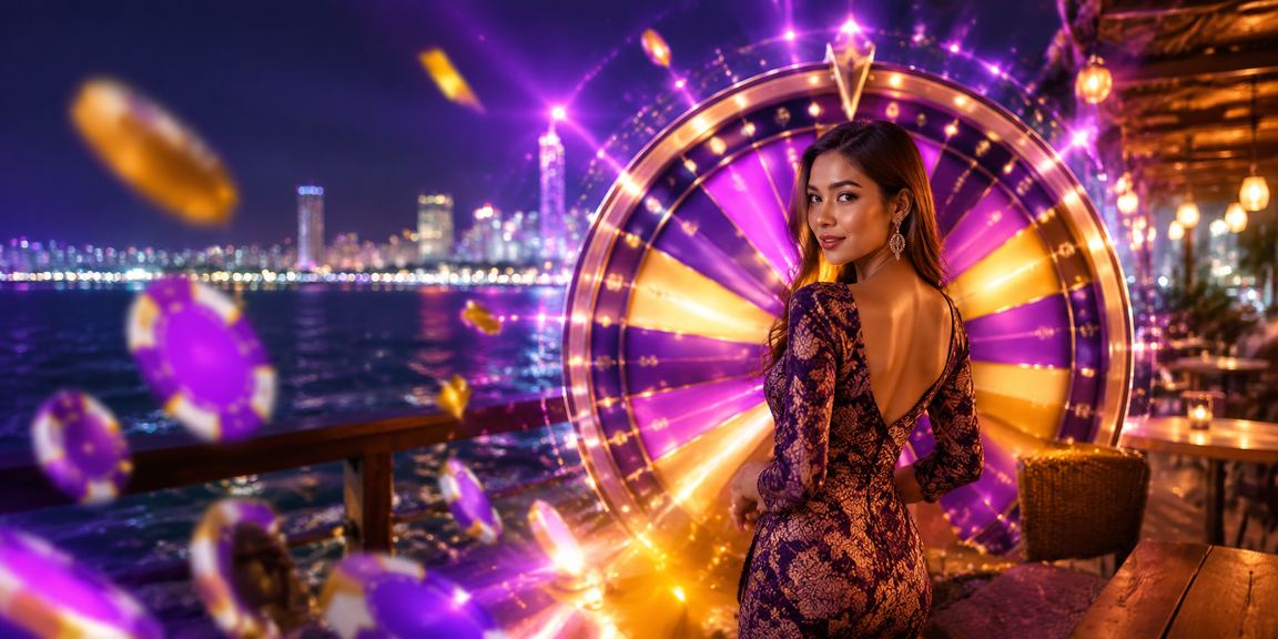 Meja roulette di Pulau Pinang dengan hiasan batik tempatan